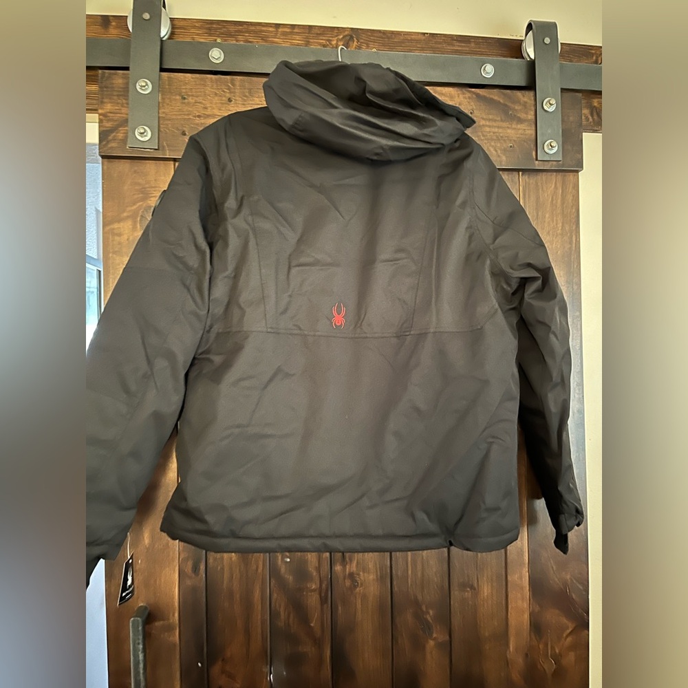 Spyder Men's Black and Red Ski Jacket - Picture 6 of 8